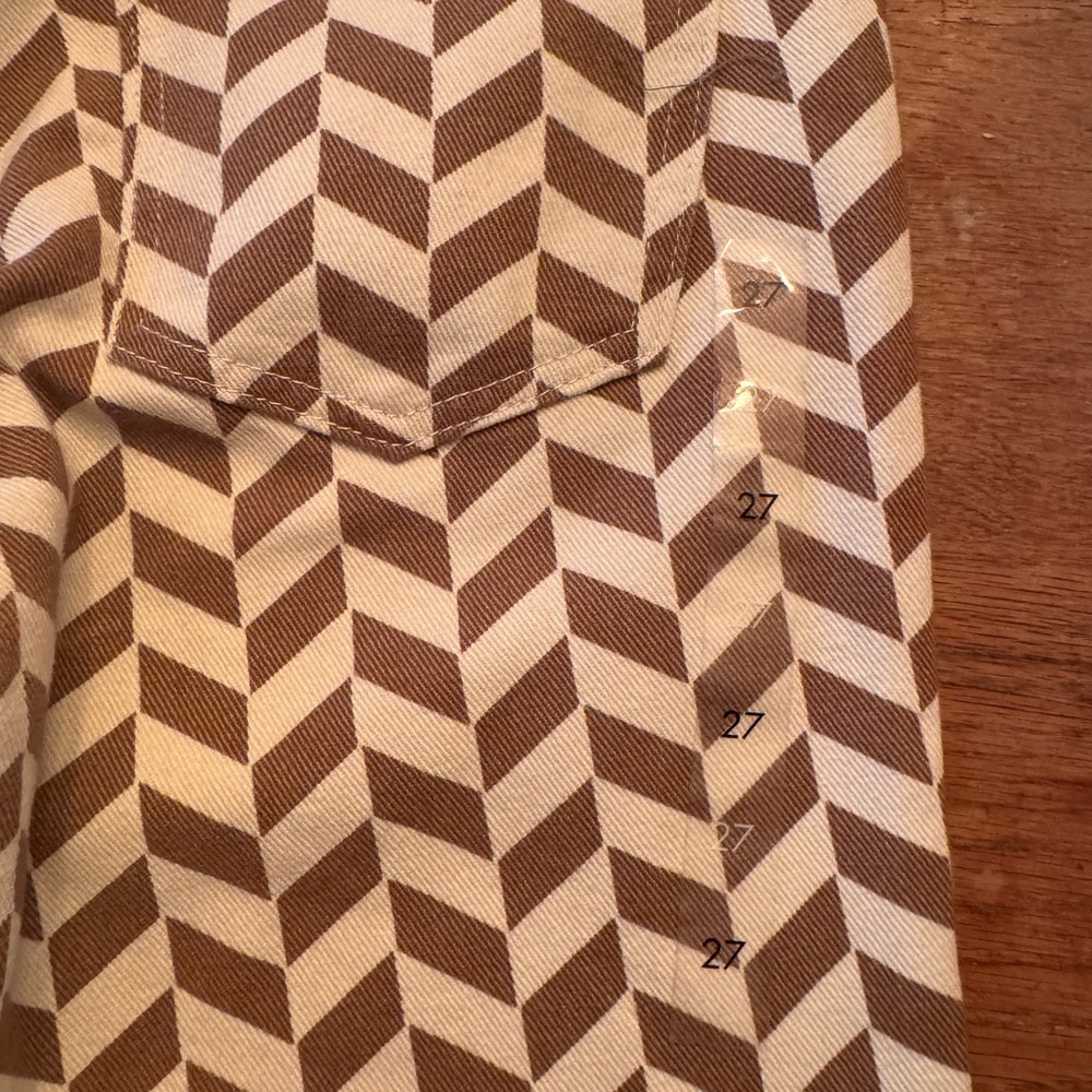 PacSun Brown and Cream Geometric Pants - Picture 2 of 4